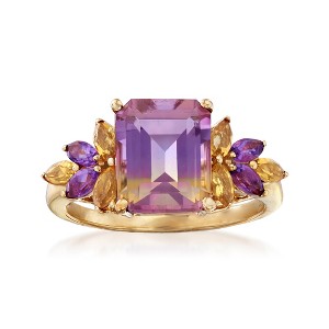 Ross-Simons 2.50 Carat Ametrine Floral Ring With Citrines and Amethysts in 14kt Yellow Gold - 1 of 4