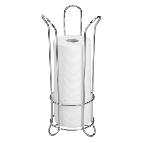 iDESIGN Classico Metal Toilet Tissue Roll Reserve Organizer for Bathroom Chrome: Stainless Steel, Freestanding Holder - image 1 of 4