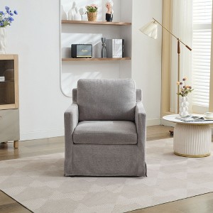 NicBex Chenille Swivel Accent Chair,Upholstered Swivel Living Room Chairs with Mid-Height Backrest,Comfy Armchair,Accent Chairs for Living Room - 1 of 4