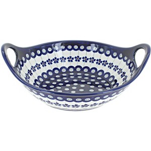 Blue Rose Polish Pottery 1813 Zaklady Small bowl with Handles - 1 of 1