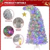 Angel Sar 6ft Silver Bent Top Pre-lit Christmas Tree, Hinged Artificial Xmas Tree with 300 LEDs & Remote, 900 Branch Tips, Golden Star Topper - 4 of 4