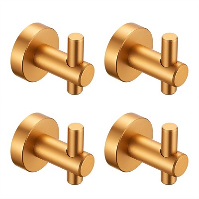 OUTSUPPLY 4-Pack Matte Black Wall Hooks for Bathroom, Bedroom, Entryway with Screws, Space Saving Design