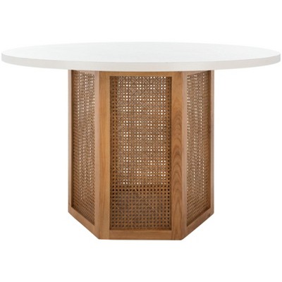 Danez Cane Dining Table - DTB2100C - White/Natural - Safavieh