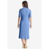 Jessica London Women's Plus Size Ribbed Henley Dress - 3 of 4