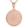 Steeltime Ladies stainless steel english prayer round pendant with 18'' ball chain. Color Options: Silver, Gold, Rose Gold - 3 of 3