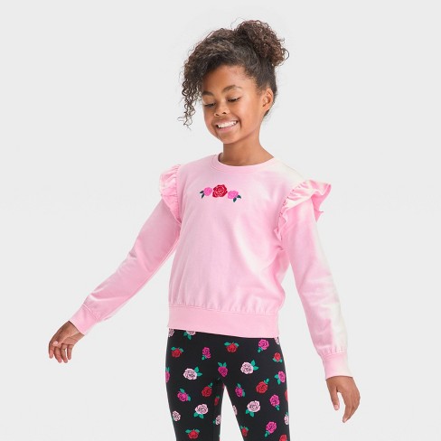 Girls' French Terry Valentine's Day Pullover Sweatshirt - Cat & Jack™ - image 1 of 3