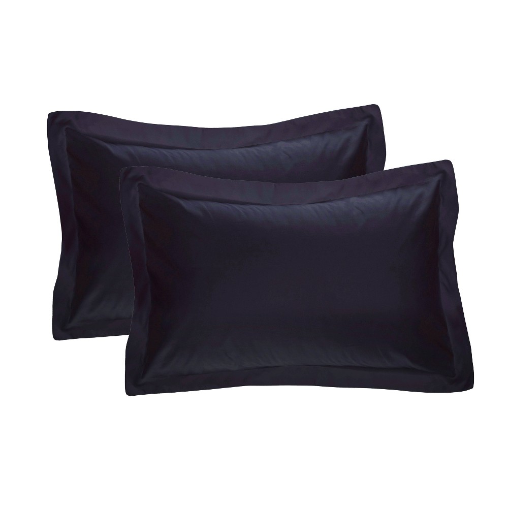 Photos - Pillowcase 2pk Standard Tailored Poplin Sham Navy - Fresh Ideas