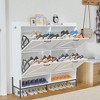 Shoe Cabinet with 4 Flip-Up Drawers Hidden Shoe Storage Cabinet with Open Storage for Entryway Hallway Bedroom Shoe Organizer Cabinet - 2 of 4