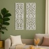 Royal Hampton Carved Wall Art Panel Set of 2 | Handcrafted Ornate Decor | Distressed White Wood, 16x48 - 2 of 4