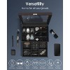 6-Slot 2-Layer Watch Case and Sunglasses Storage with Large Glass Lid, Men's Jewelry Box with Lock - 3 of 4