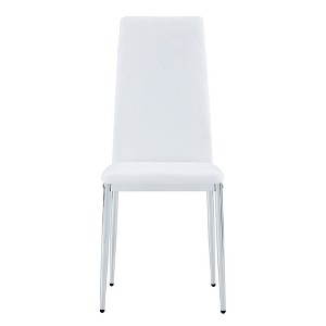 Infurnic Dining Chairs Modern Style Set of 6 Meeting Family Dining Needs, Metal Legs, Blending into Various Home Environments, White, 15"*15"*38.6" - 1 of 4