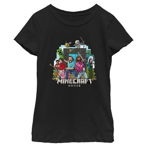 Girl's A Minecraft Movie Garrett and Steve Squad T-Shirt - 1 of 4
