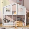 Streamdale Twin Over Twin House Bunk Bed With Ladder, Wood Bed-White - 2 of 4