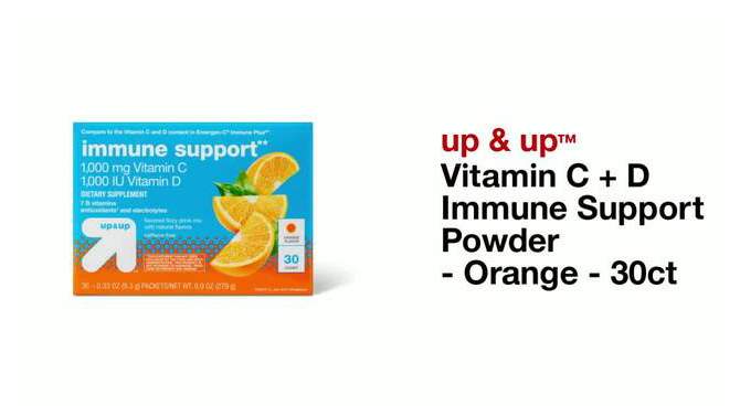 Vitamin C + D Immune Support Powder - Orange - 30ct - up &#38; up&#8482;, 2 of 5, play video