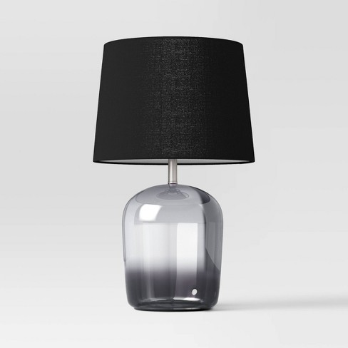 Black glass cheap table lamp