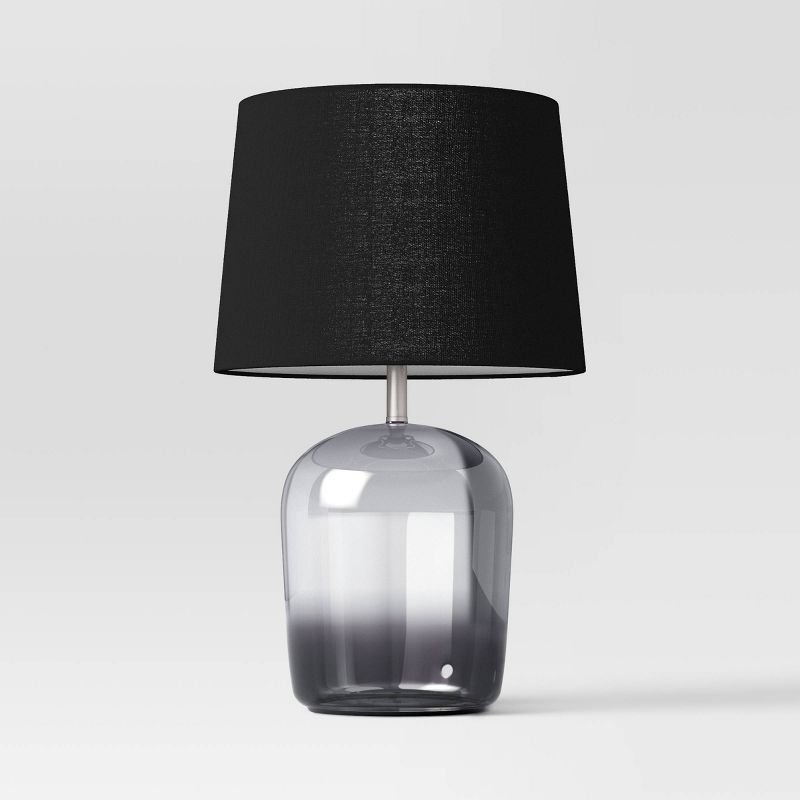 Smoked Glass Table Lamp Black (Includes LED Light Bulb) - Threshold&#8482;, 1 of 8