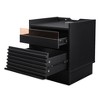 Vynxaria Mid Century Modern 2-Drawer Nightstand - Black (Yellow/Brown Optional), Charging Station, Extended Bookshelf, Smooth Metal Slides - 2 of 4