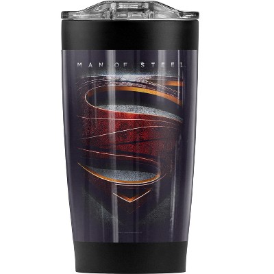 Superman Man Of Steel Large Shield Steel Tumbler 20oz Coffee Travel Mug