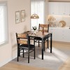 Dining Table Set for 4, Dining Room Table Set, Wood Kitchen Table and Chairs Set of 4 with Upholstered Chairs for, Kitchen Room, Apartment - 2 of 4