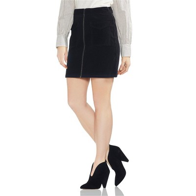 Vince Camuto Womens Zipper Front Corduroy Skirt