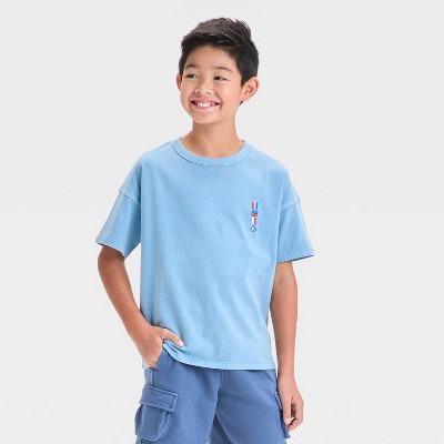 Boys' Short Sleeve Relaxed Fit T-Shirt - Cat & Jack™ Blue M