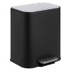 Gallon Bathroom Trash Can with Lid, Stainless Steel Garbage Can with Foot Pedal & Removable Inner Bucket, Rectangular Small Step Waste Bin for Kitchen - 2 of 4