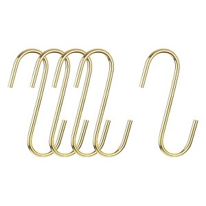 Unique Bargains Carbon Steel Extra Long Multi-purposed S Hooks and Hangers 5 Pcs - 1 of 4
