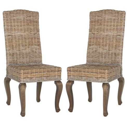 Set Of 2 Milos Wicker Dining Chair, Safavieh Wicker Dining Room Chairs