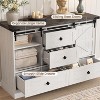 45" Farmhouse Dresser - 4 Drawers & Sliding Barn Doors, TV Stand for Bedroom & Living Room - 3 of 4