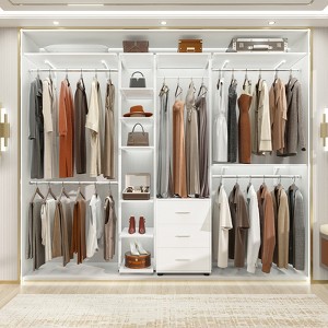Aheaplus 96'' Wide Heavy-duty Closet Organizer System with Drawers and Tower Kit - 1 of 4