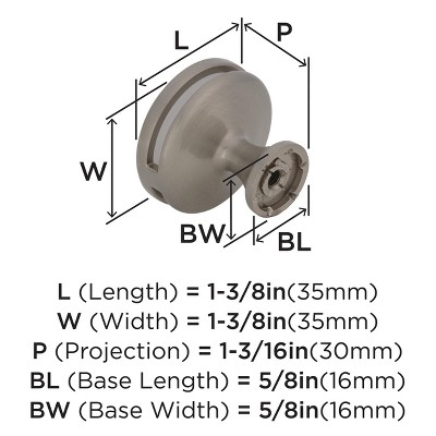 Satin Nickel Frosted Acrylic Round Cabinet Knob