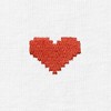 Dalix Pixel Heart Embroidered Lightweight Relaxed Jersey Tee Summer Cute Love Womens - 2 of 4