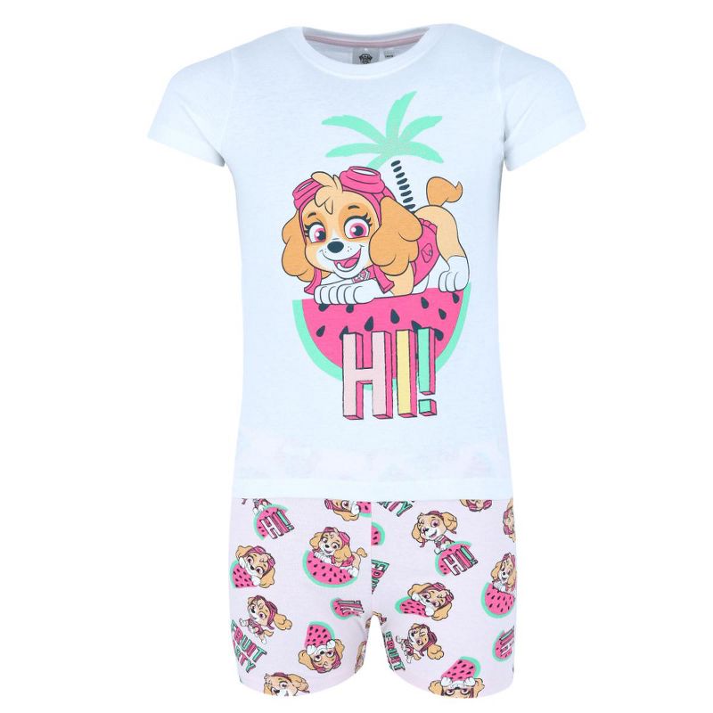 Textiel Trade Girl's Paw Patrol Fruit Tee and Short Pajama Set, 1 of 4