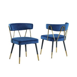 Best Master Furniture,Aireys Velvet Armless Chair (Set of 2) - 1 of 3