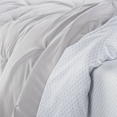 7pc Queen Simply Clean Pleated Bed In Bag Gray Serta Target