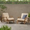 Christopher Knight Home Paloma Outdoor Acacia Wood Adirondack Design Club Chair with Cushion - 2 of 4