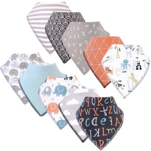 Hudson Baby Infant Boy Cotton Fleece Bandana Bibs 10pk, Alphabet, One Size - 1 of 2