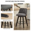 25"Counter Height Swivel Bar Stools Set of 2,Adjustable Stools with Button Tufted Back & Linen Upholstered for Kitchen Island,Dining Room-Tanpinhause - 4 of 4