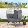 DOMETOUR Stationary Egg Chair with Grey Cushions - 3 of 3
