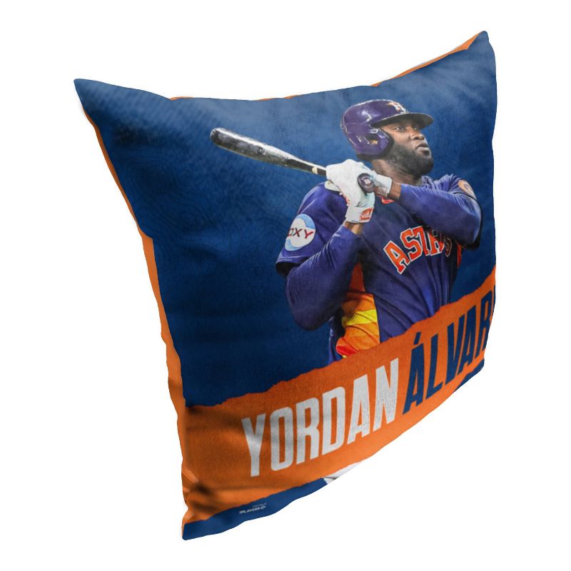 18&#34;x18&#34; MLB Houston Astros 23 Yordan Alvarez Player Printed Throw Decorative Pillow, 4 of 6