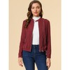INSPIRE CHIC Women's Stand Collar Zip Up Biker Lightweight Moto Jacket - 2 of 4