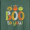 Women's - Disney - Boo To You Lightweight French Terry Wide Neck Long Sleeve Shirt - 2 of 4