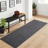 Washable Chenille Modern Solid Non Slip Throw Carpet Indoor Low Pile Contemporary Runner Rug Dark Grey 2 x 6(ft) - 3 of 4