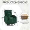 Modern Corduroy Swivel Glider Rocking Chair Upholstered Swivel Accent Armchair With Side Pocket Rocking Chair For Nursery-Cuddlewood - 4 of 4