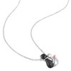 EVERLY JEWELRY | Two-Tone Silver with Black Rhodium Black Diamond Cat Love Pendant with Chain - 2 of 4