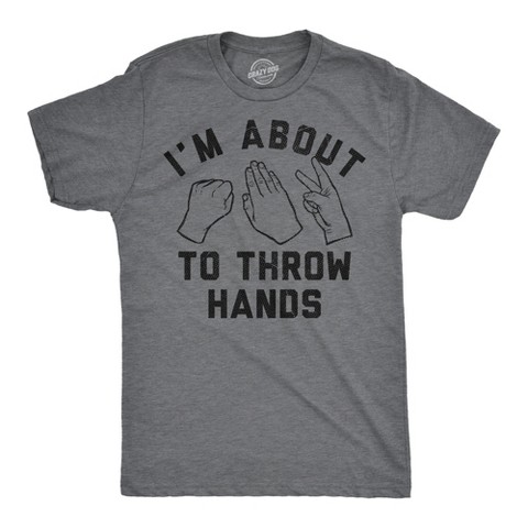 Мужские футболки Crazy Dog T-Shirts, Inc. Mens Funny T Shirts Im About to Throw Hands Sarcastic Rock Papers Scissors Graphic Novelty Tee for Men - Crazy Dog Men's T Shirt With Sarcastic M