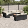 vidaXL 14 Piece Patio Sofa Set with Cushions - Black and Cream With Table - 2 of 4