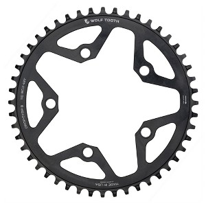 Wolf Tooth 110 BCD Gravel, CX and Road Chainring - 44t, 110 BCD, 5-Bolt, Drop-Stop ST, For Shimano HG+ and KMC 12-Speed - 1 of 4