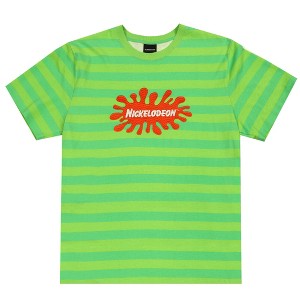 Nickelodeon Slime Splat Logo Embroidered Crew Neck Short Sleeve Striped T-shirt - 1 of 4