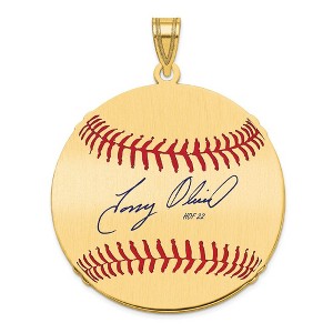 Black Bow Jewelry 14K Gold Plated Tony Oliva Signature LG Enamel Baseball Pendant - 1 of 4